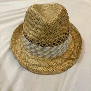 Broner Straw‎ Fedora Hat Size XL Woven Panama Style Summer Beach Travel